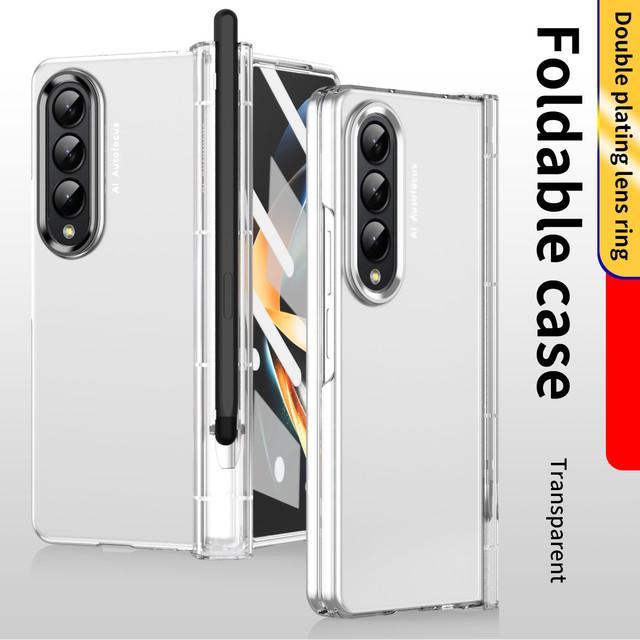 Матовый чехол с полной защитой для Samsung Galaxy Z Fold4 5g Fold 4, Защитная пленка из закаленного стекла для экрана S, чехлы-держатели для ручек