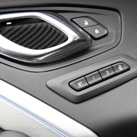 Set Bright Carbon Fiber Car Interior Door Handle Bowl Sticker For Camaro 16 17