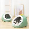 Кошачий домик полузакрытый домик и будка в форме динозавра для кошек Зимний теплый домик для глубокого сна для кошек Зимние принадлежности