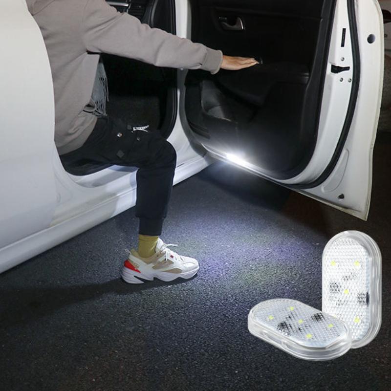 Дверной светильник, беспроводной датчик открытия двери, светодиодный атмосферный светильник, модифицированная проводка, предупреждение, автомобильные принадлежности, приветственное освещение