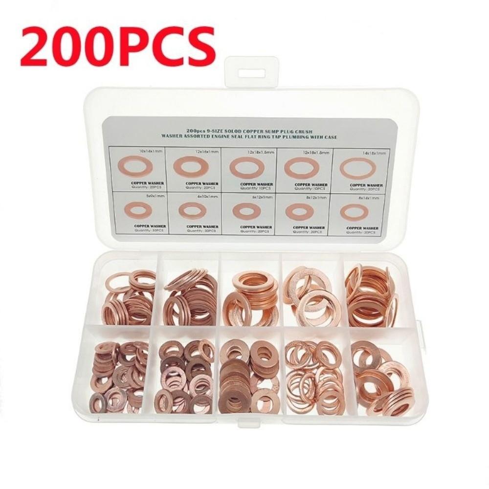 Медная шайба M5/M6/M8/M10/M12/M14 Плоское кольцо Уплотнительное кольцо Инструмент Уплотнительная прокладка Автоаксессуары