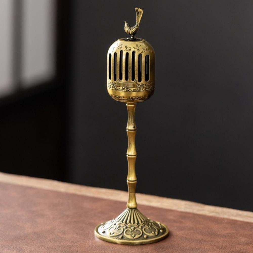 Изящная подставка для благовоний с обратным потоком Цинк Цинковый сплав Маленькая курильница для благовоний Печь на высокой ножке Кабинет