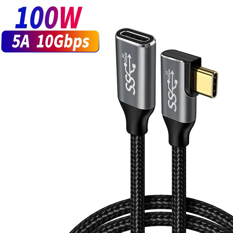 Удлинительный кабель USB C 3.1 Type C PD100W для быстрой зарядки, удлинительный кабель «папа-мама» для Samsung MacBook Pro, видеокабель 4k 60 Гц