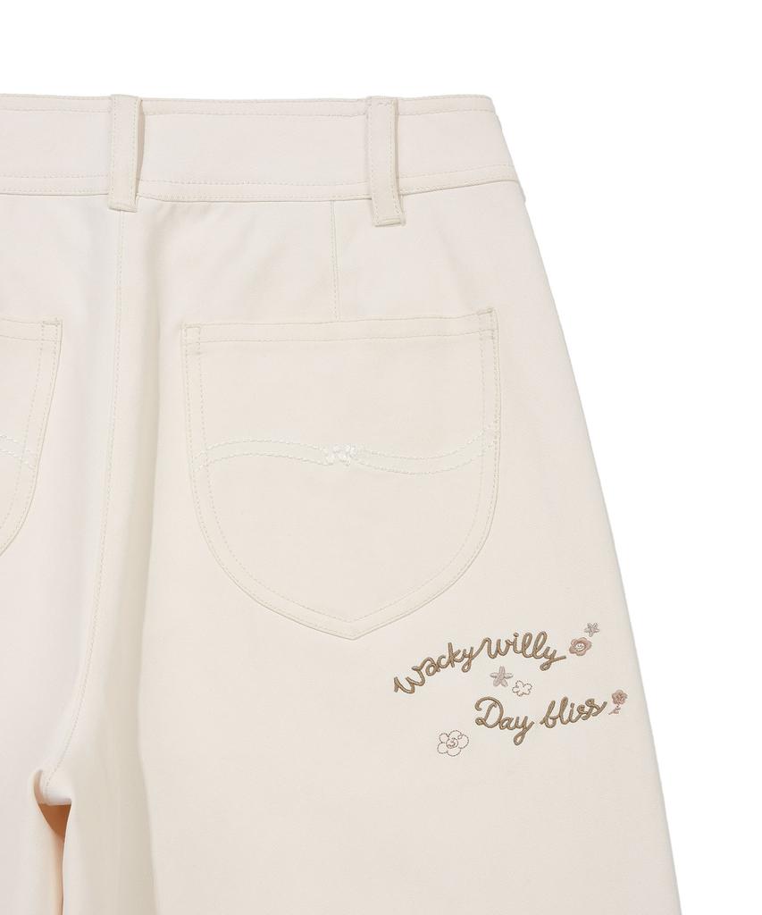 WACKY WILLY Women'S Curved Fit Pants Cream