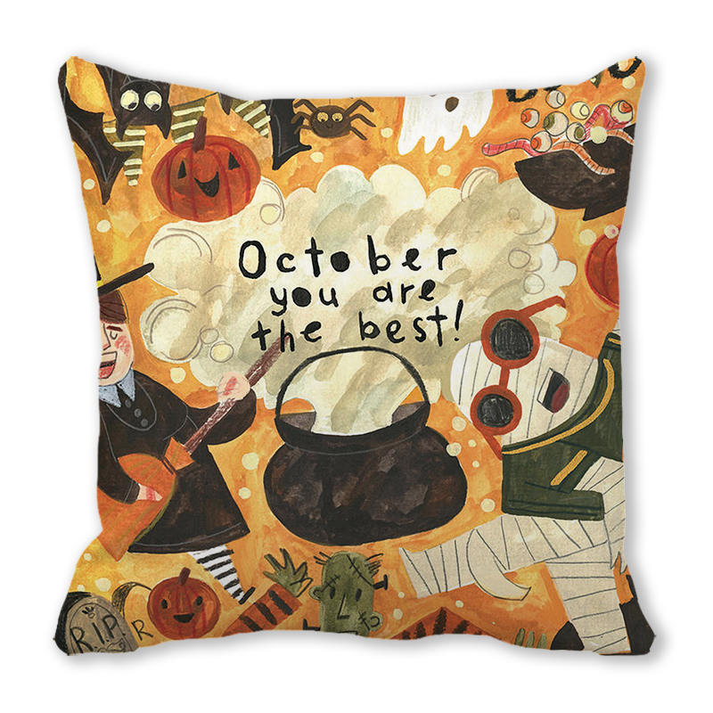 Хэллоуин ужас тыквенный принт наволочка для дома гостиная диван украшение квадратная полиэстеровая наволочка