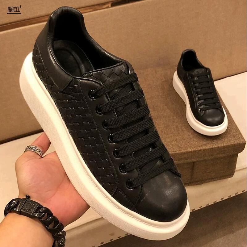 Новая летняя обувь мужская дышащая с принтом крокодила черная для бега повседневная спортивная обувь на доске натуральная коровья кожа мягкая подошва обувь A3