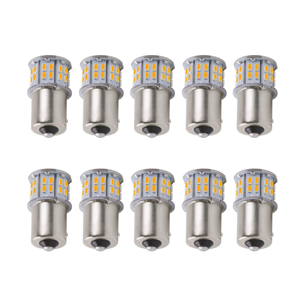 Светодиодная лампа указателя поворота с разным углом наклона S25, желто-янтарная, с одним штифтом 150 градусов, BAU15SPY21W, лампа указателя поворота DC9-50V12V/24V, автомобильная, общего назначения