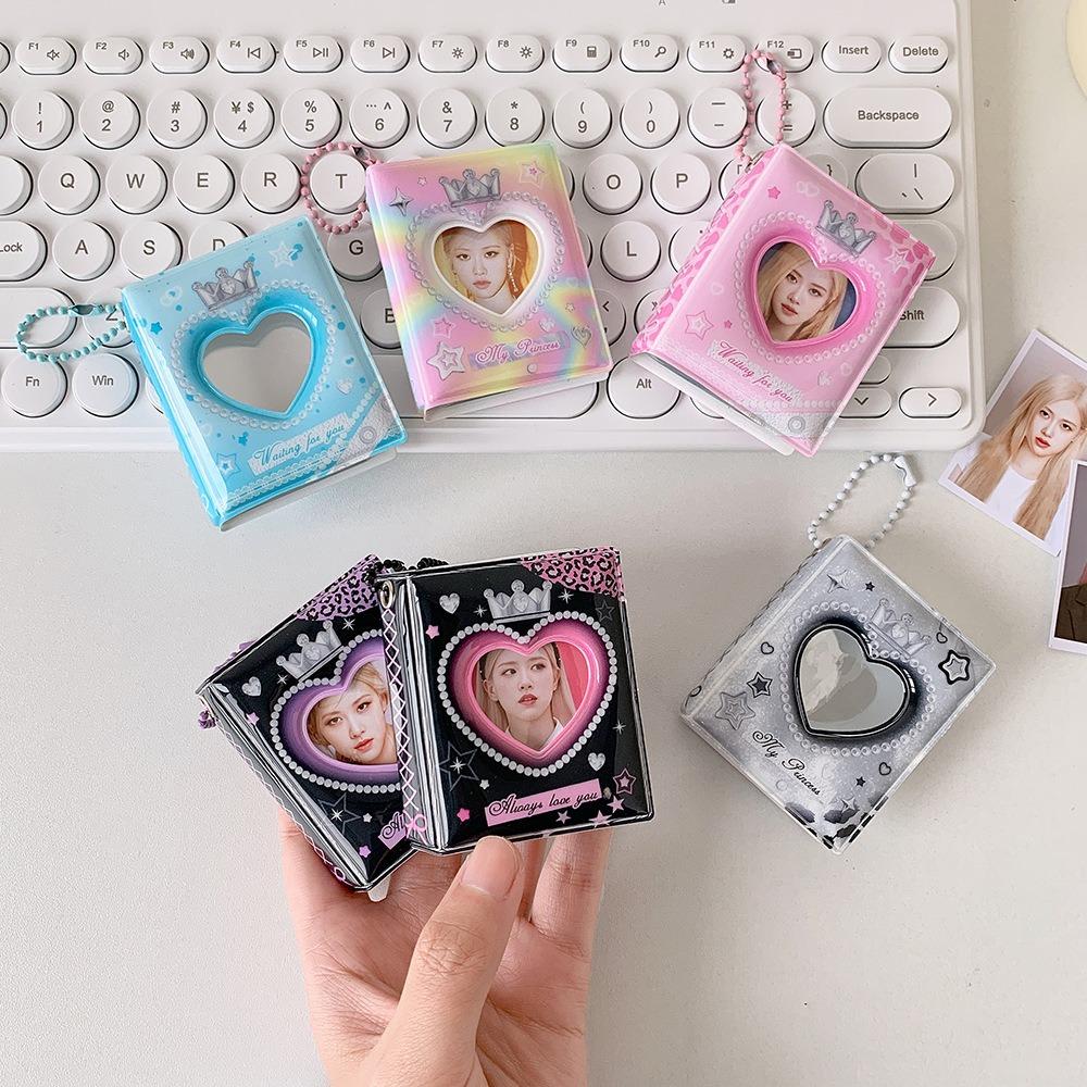 PVC Card Cover Korean Photocard Holder Mini Crown Love Heart Card Protective Case Student Friends