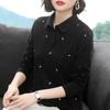 Women's Spring and Autumn Long Sleeve T-shirt Casual Large Size Standing Collar Long Sleeve