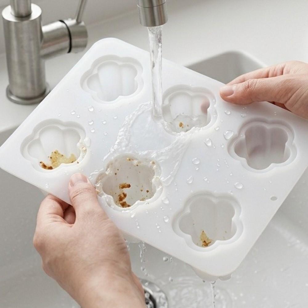 Silicone 6-Cavity Baking Molds Cake Mold for Petal Mousse Cake Nut Chocolate Pudding Dessert