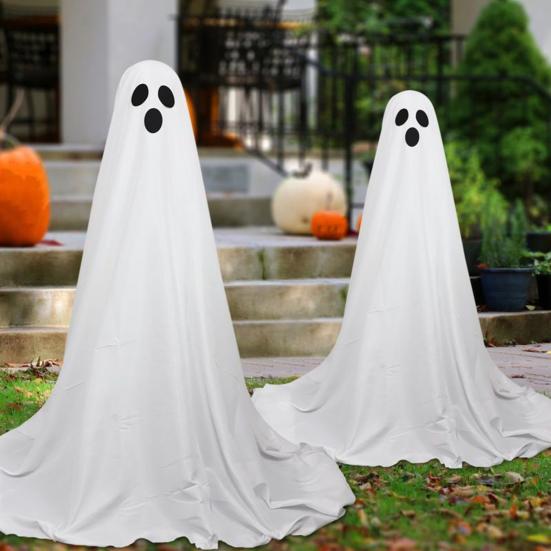 Украшение призрака Хэллоуина Светящийся двор Переднее крыльцо Стоящий декор призрака со светом ужасов Жуткий декор Хэллоуина для домашнего двора