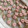 100Pcs Mini Rose Flowers Heads Patch Make Satin Appliques Handmade DIY Sewing Crafts For Wedding Decoration Accessories