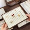 Multi-Compartment Wooden Jewelry Display Tray Solid Wood Pendant Display Plate  Ring