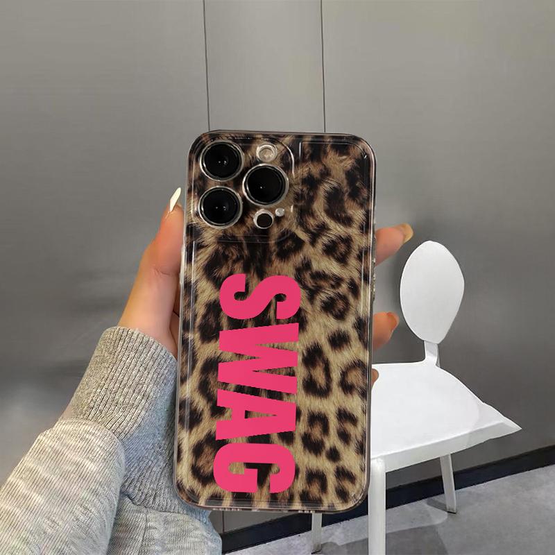 SWAG Чехол для телефона с леопардовым принтом для IPhone 17 Чехол IPhone 15 13 12 14 16 Pro Max Plus 17E 16E Air Мягкий силиконовый ударопрочный чехол