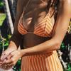 Striped sexy babes three-point tether bikini Bikini three-piece skirt swimsuit women