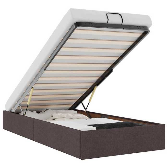 VidaXL Cadre de lit ottoman sans matelas marron foncé 90x190 cm tissu, cadre de lit, cadre de lit rembourré, cadre de lit 3310843