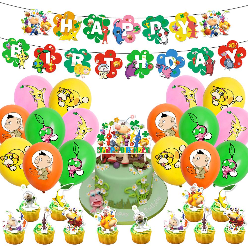Pikmin Party Supplies Video Game Birthday Includes Banner Cake Topper Balloons