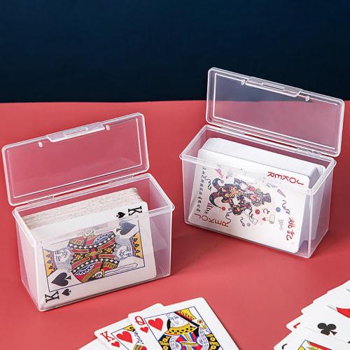 HUANGENG Clear Playing Card Case Holder, Empty Playing Card Storage Box, Game Card Organizer for Business Trading Cards