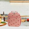 Corduroy Strawberry Lunch Tote Women - Insulated Thermal Food Bag Portable Handheld Lunchbox With Aluminum Foil Lining