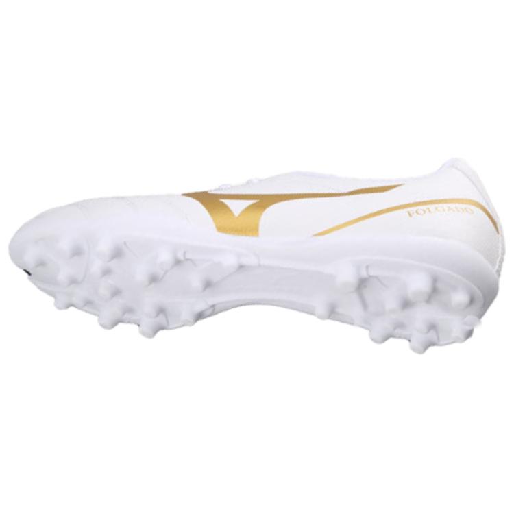 Mizuno Свободные AG Резиновые Короткие Шипы Искусственное Поле Противоскользящие Износостойкие Футбольные Бутсы Унисекс Бело-Золотые Кроссовки P1GA249407