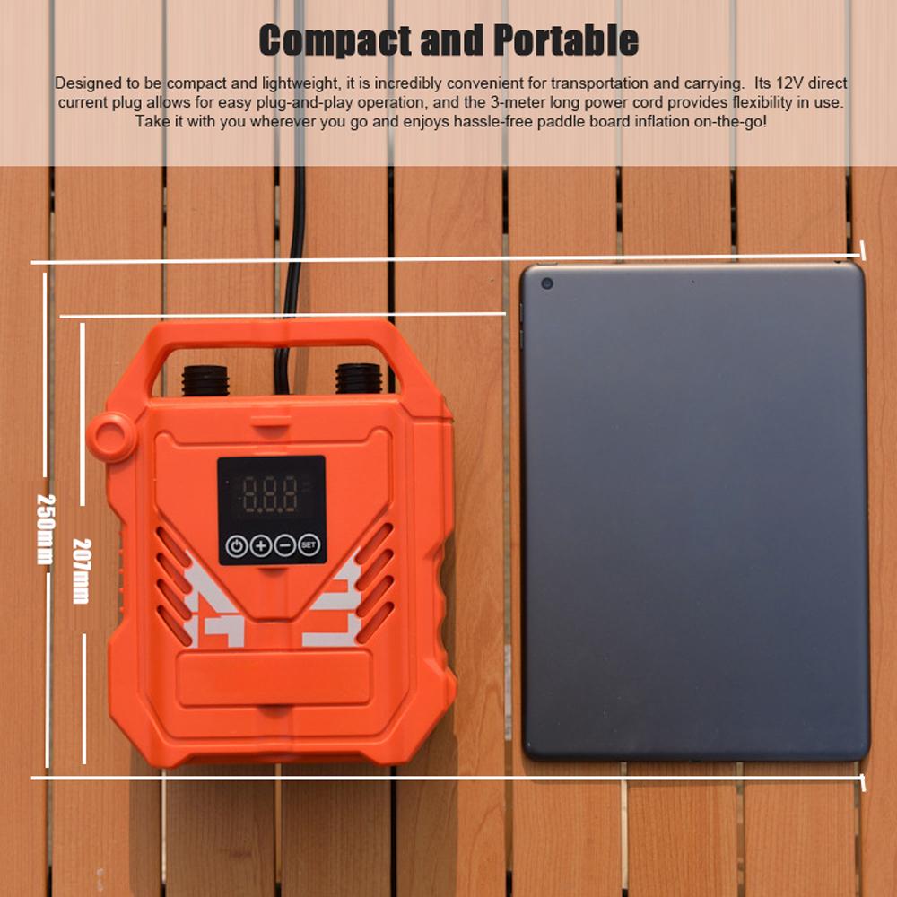 22PSI Высокое давление насос для лопастной доски портативный автомобильный электрический воздушный компрессор для надувной лодки каяка палатки бассейна стоячего весла