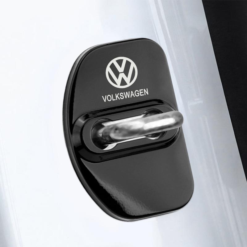 VW 4 PCS/Set Car Styling Carbon fiber Auto Door Lock Cover Case VW Tiguan Golf-4 5 6 MK6 B5 B6 B7 Jetta Lavida Polo Tiguan Pass EQ1 f61