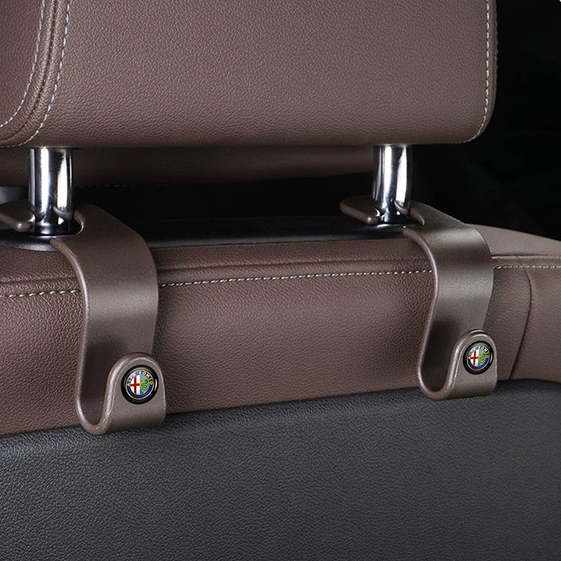 Car Seat Headrest Hook Auto Rearseat Hanger Accessories For Alfa Romeo 159 Giulietta Giulia 147 Mito 156 166 GT Stelvio F1 Brera sjh899