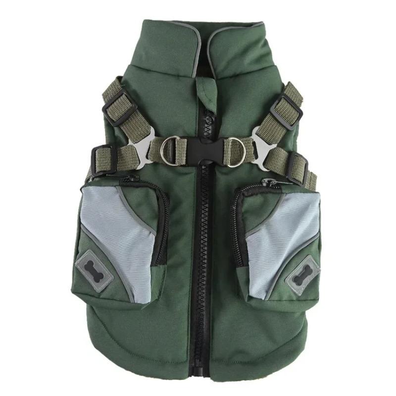 Dog Coat Winter Pet Warm Jacket Waterproof Dog Clothes Harness Labrador Chihuahua French Bulldog Small Medium Large Dog Costume