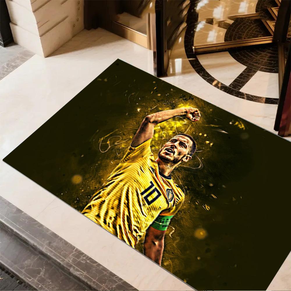 Blue Energy Soccer Player Floor Mat Design for Playrooms Balcony Study room Dormitory Anti-slip Rug Office home decor Birthday/Christmas Gift