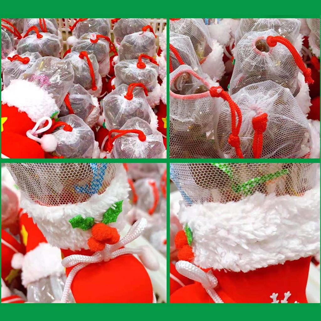 Рождественские сапожки для конфет, подарочный мешок Санты, праздничная коробка для угощений, рождественские елочные украшения, мешочки для конфет