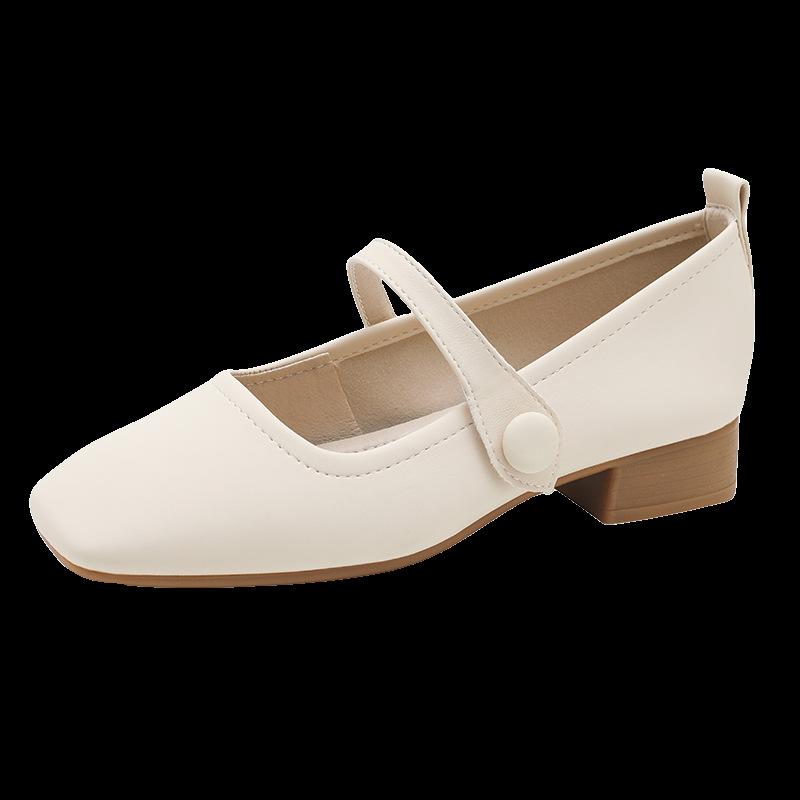 367-1 Versatile square head French single shoes 2025 autumn new super soft-soled women's shoes flat Mary Jane shoes