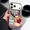 Милый чехол для телефона с лазерной печатью рождественского лося для iPhone Air 17 16 15 14 13 12 Pro Max 16 15 Plus 13 17 Pro 11 Ударопрочная жесткая накладка