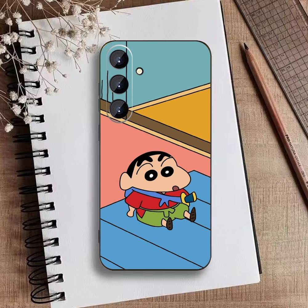Cartoon S-Crayon Shin-chan Phone Case For Samsung Galaxy A73,A72,A71,A70,A52,A51 Others Soft Black Cover