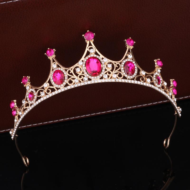 Baroque Bride Wedding Crown Tiara Wedding Dress Accessories Exquisite Alloy Rhinestone Crown Hair Accessories
