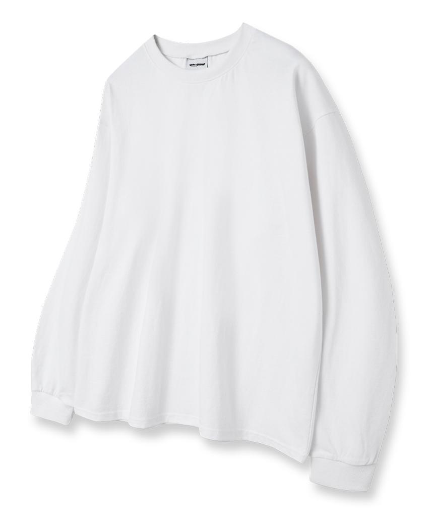 UNION GARMENTS Однотонная свободная футболка с длинным рукавом Белая [Базовая или в рубчик]