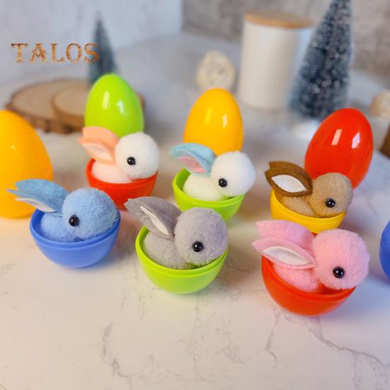 Предварительно заполненные пасхальные яйца, открывающееся яйцо с плюшевым кроликом внутри, мини-цветной кролик в яйце для детей, пасхальная охота за яйцами, пасхальная корзинка, наполнители