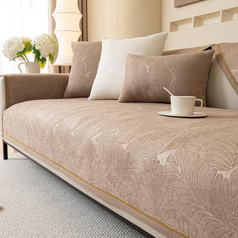 Sofa Cushion Non-Slip Stain-Resistant Chenille Sofa Cover Universal Cover High Sense Four Seasons Universal Light Luxury and Simplicity Sofa Slipcover