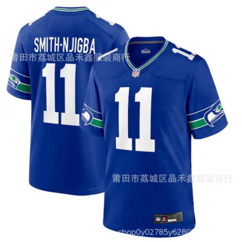 Seattle Seahawks NFL Football Jersey Jaxon Smith-Njigba 11 12 10 Embroidered Cotton Uniform Men Women Adult