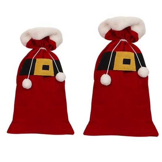 Рождественский бархатный мешок Санты с кулиской, красный мешок для подарков Санты, большой мешок для упаковки подарков для рождественского подарка, принадлежность для вечеринки