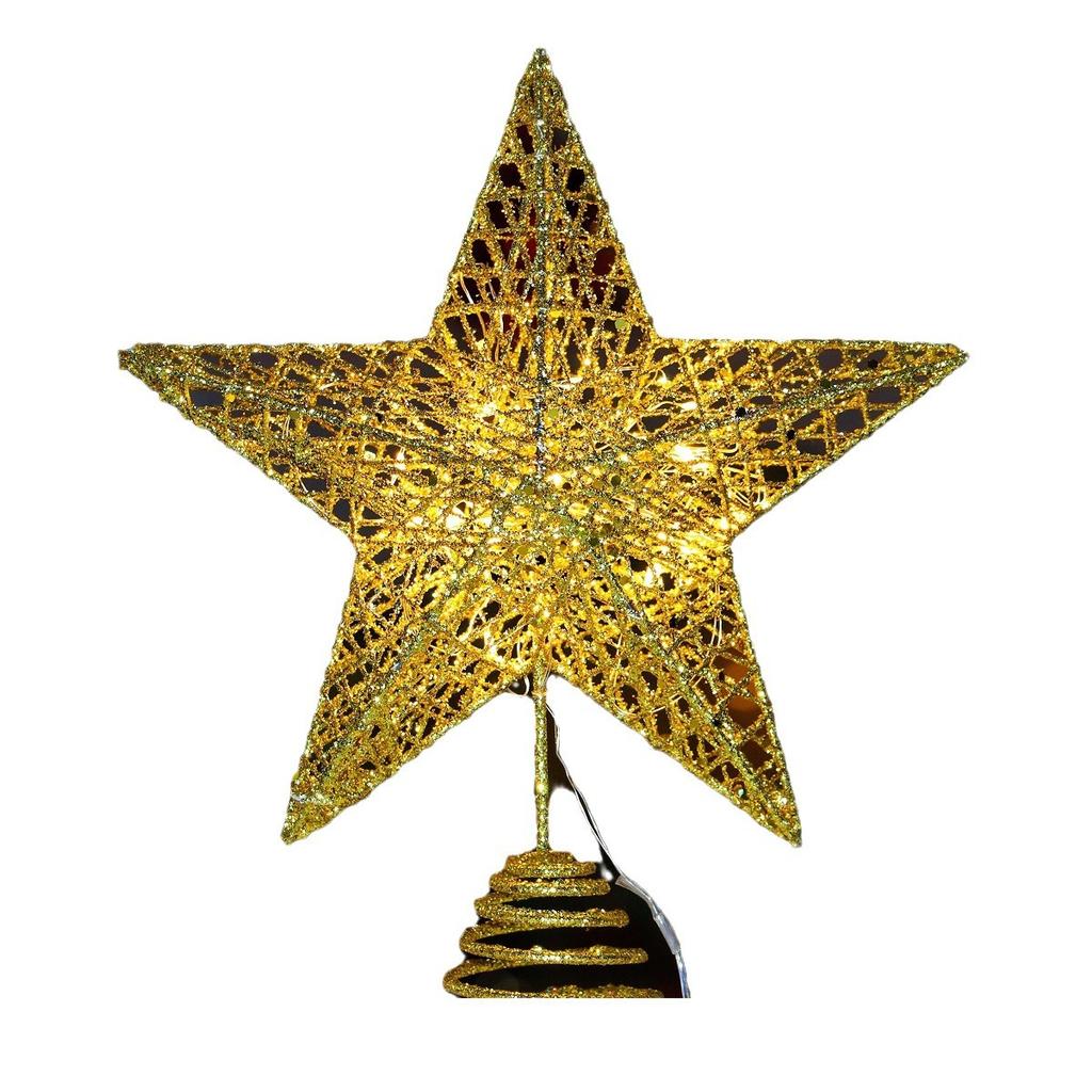 Звезда на верхушку елки кованое железо светящаяся пятиконечная звезда свет верхушка елки верхний свет светодиодная лента украшение