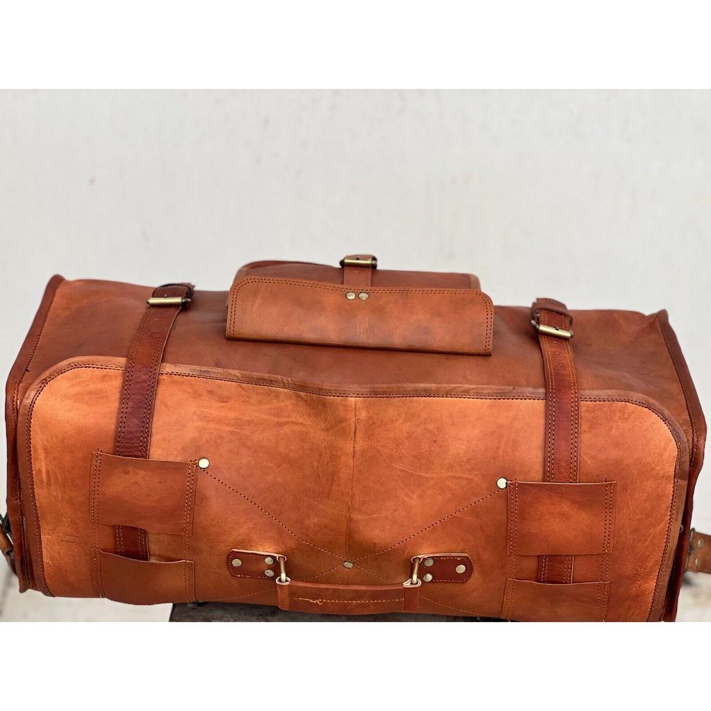 Ночная спортивная сумка Кожаная дорожная мужская сумка для багажа Тренажерный зал Duffel Винтаж Подлинная