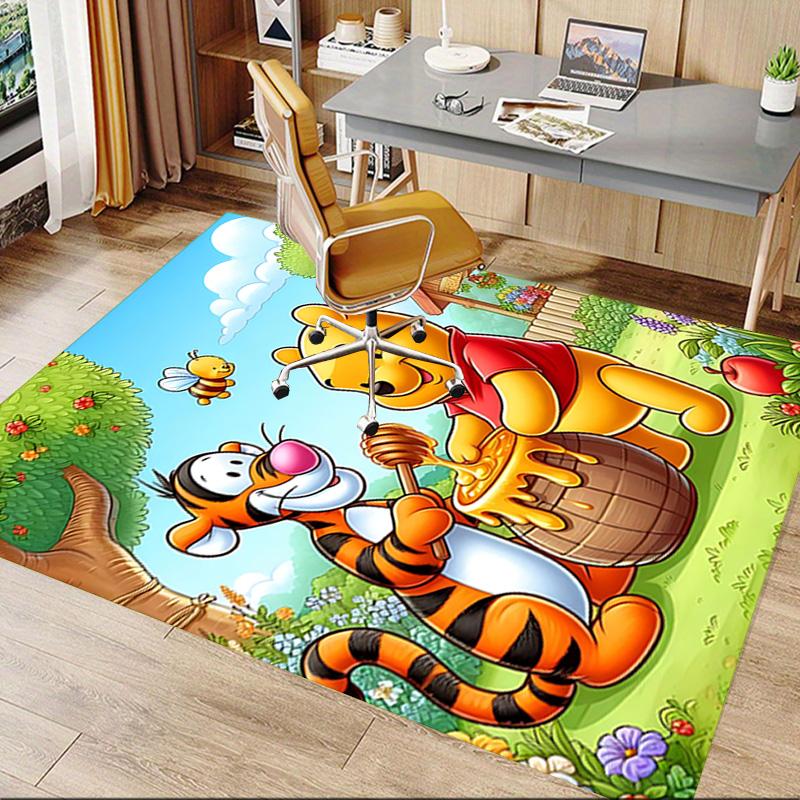 1pc Tiggers Joyful Adventure Carpet for Playroom Bedroom Living Room Sofa Home Decor,kids Game Area Rug Non-slip Floor Mat Y72917