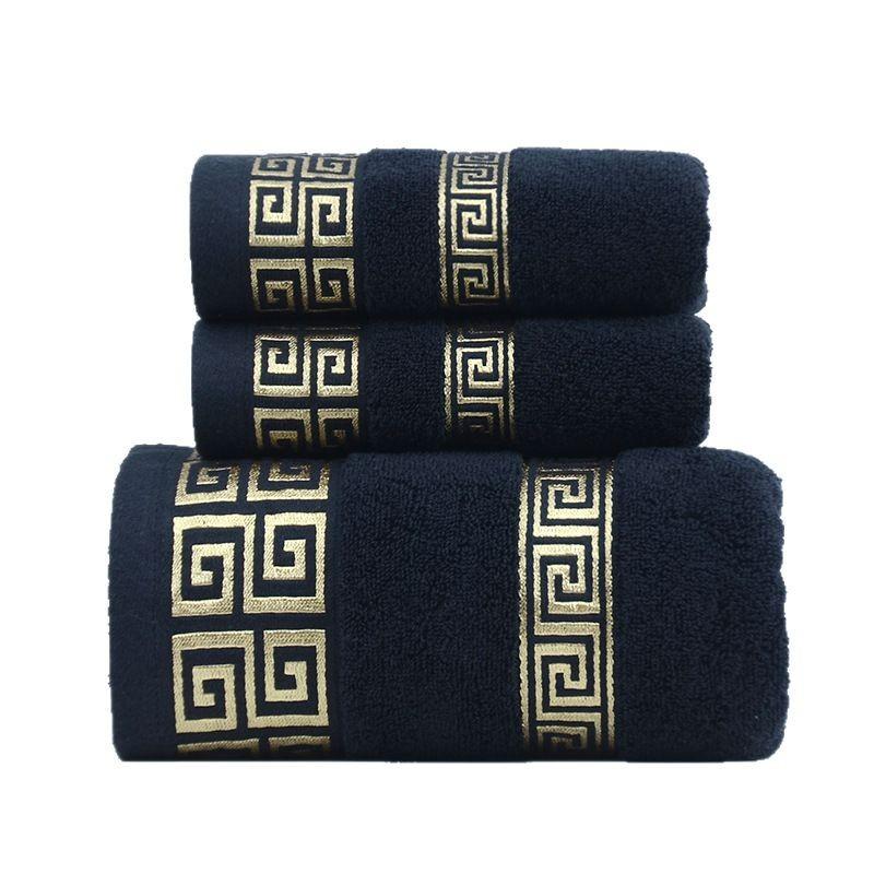 1pcs Pure Cotton Quality Bath Towels Square Gifts Plain Color Broken Great Wall Grid Thickened Large Bath Towels