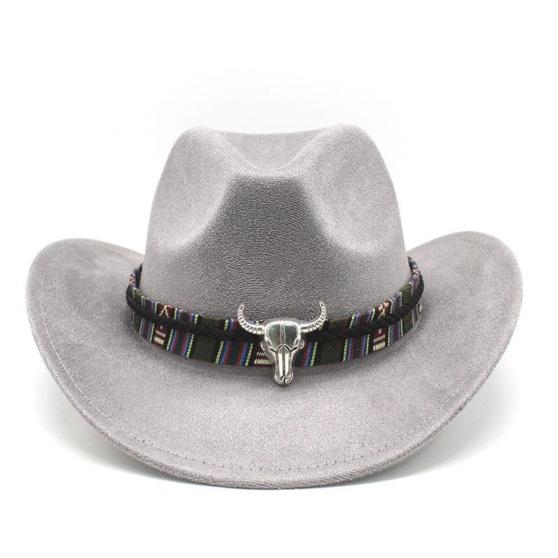 Suede Ethnic Style Top Hat Western Cowboy Hat Tibetan Performance Hat Men'S Retro Woolen Hat