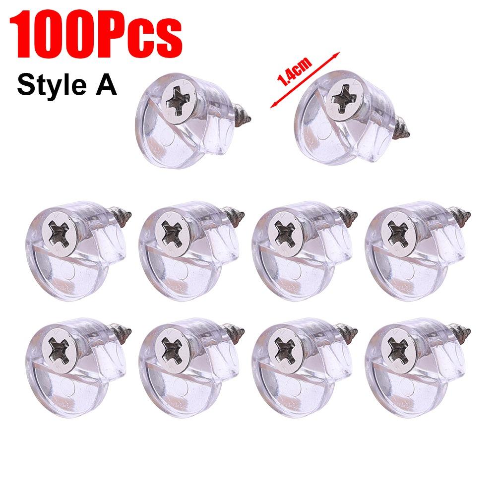 100Pcs with Screws Glass Fixing Clip Kit Plastic Mirror Holder Clip  Cabinet Doors Windows