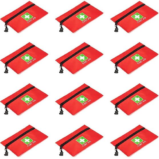 Red Emergency Bag First Aid Small Empty Travel Rescue Pouch First Responder Storage Medicine Pocket Bags for Car Home Office Kitchen Sport Ourdoors