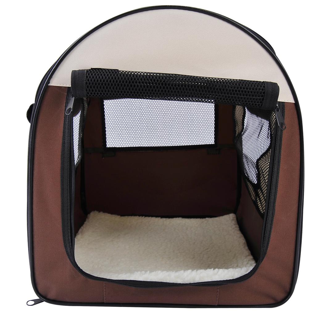 Folding Fabric Soft Pet Crate 46Lx36Wx41H Cm Brown
