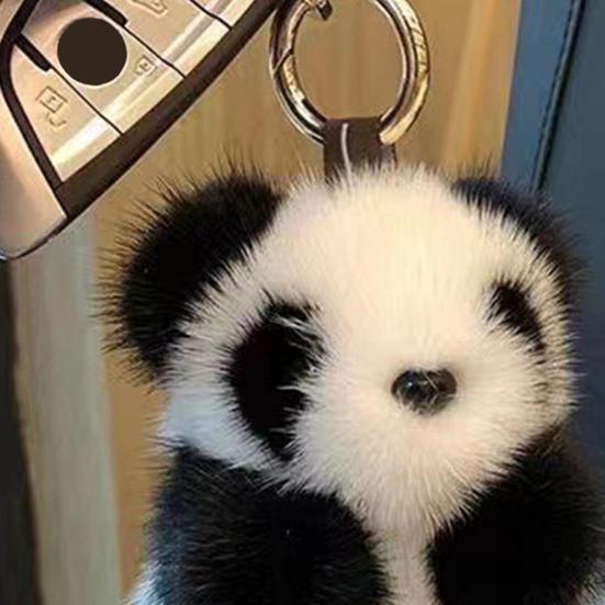 1/2 шт. Плюшевый брелок-подвеска в виде панды, Кольцо для ключей для кошелька, Держатель для ключей от машины, Легкая мягкая подвеска для сумки, Брелок в виде панды