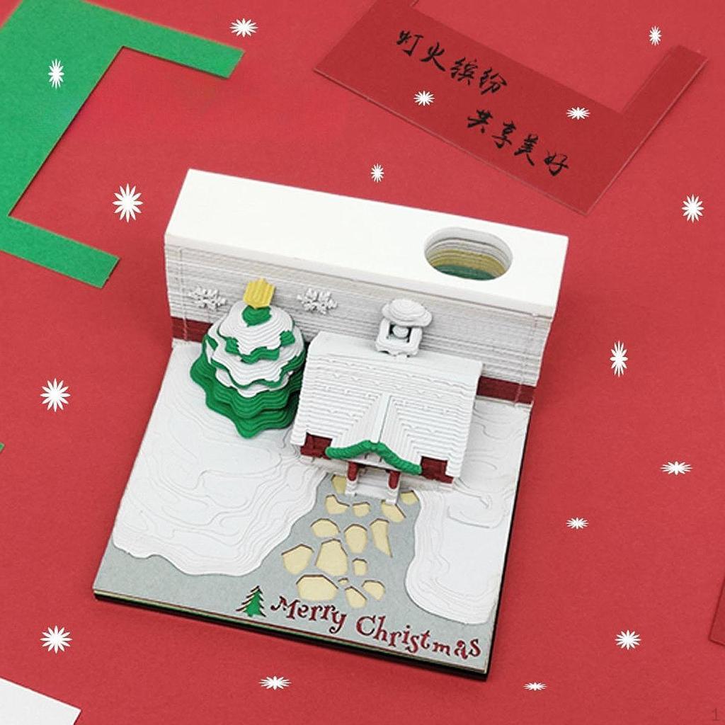 3D Christmas Tree Memo Pad Art Calendar Unique Crafts Desktop Ornament Notepad Home Decor for