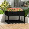 VidaXL Planter and Shelf Black 111.5x111.5x81 Cm Solid Pine Wood 823805